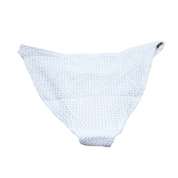 Andie Swim X Demi Moore Tropez Bikini Bottom White Crochet Textured Size Medium - Picture 3 of 8